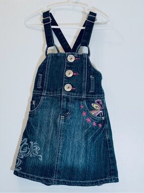 Vintage Y2K Roméo & Juliette Tribal Star Embroidered Denim Jumper Dress 4 Summer